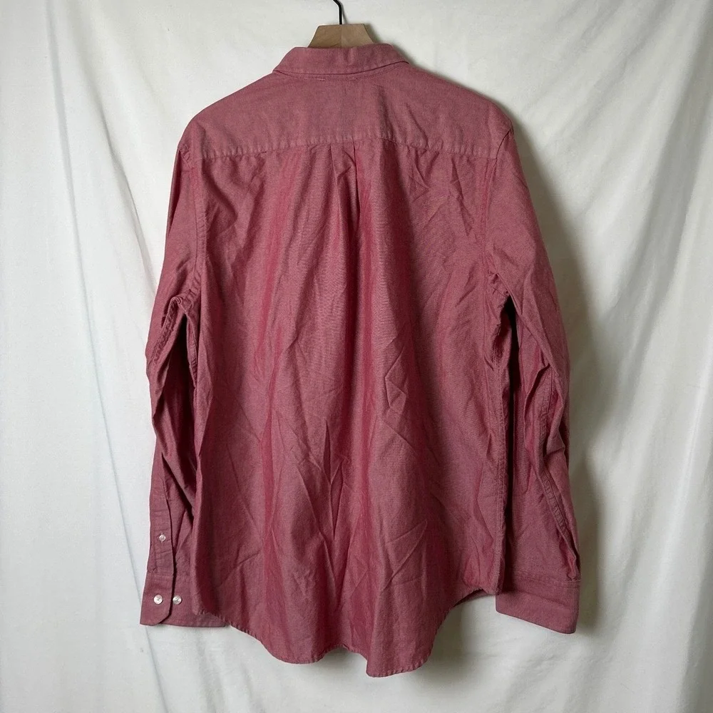 Banana Republic Mens Button Down Shirt Red Size XL Long Sleeve Cotton Heathered